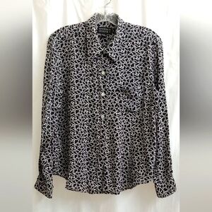 ∆ Spenser Jeremy 100% Silk Cracked Glass Button Down Blouse -Size:14